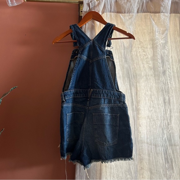 Free People Sunkissed Denim Short‎ Overalls Zip Front Jean Shortalls NEW Size 25 - Picture 5 of 8